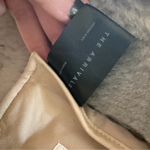 NWT **The Arrivals** Moya Tan Shearling/Leather Jacket - Picture 8 of 16